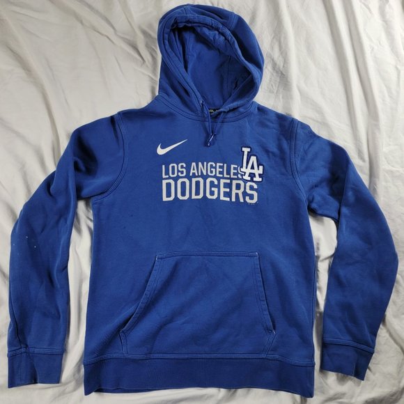 Nike Los Angeles Dodgers Adults Medium Blue Pullover Hoodie Sweater Baseball - Picture 1 of 12